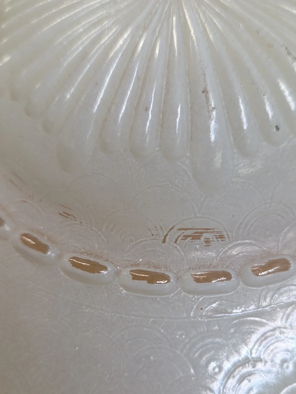 Vintage Art Deco or MCM Glass Ceiling Cover Light Shade